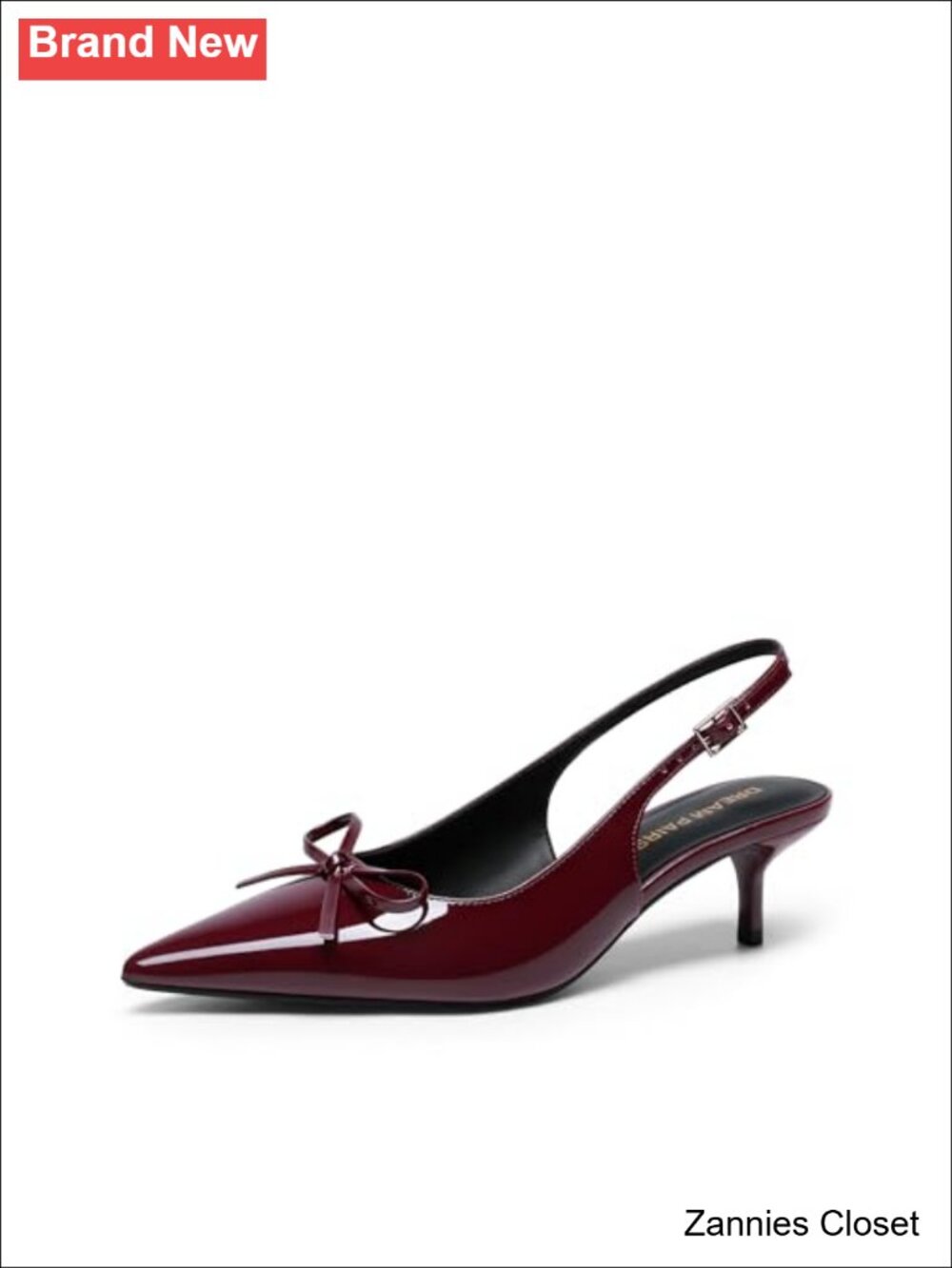 ✨ DREAM PAIRS Women Slingback Kitten Heel Pointed Toe Pumps faux leather